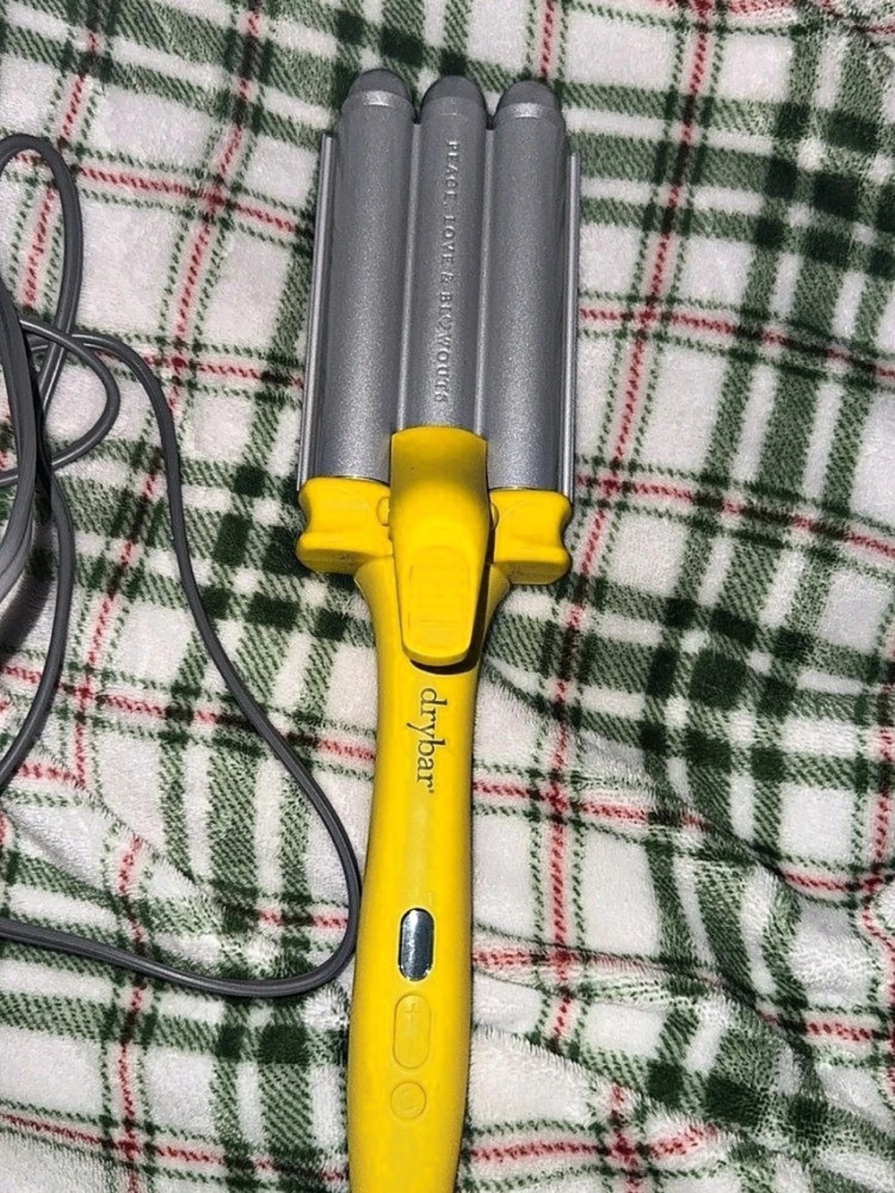 Drybar Hair Waving Iron The Beach Bender 3-Barrel Waver 0.75" Yellow Ceramic